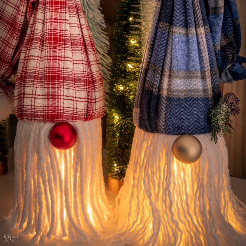 DIY Dollar Tree Lighted Mop Gnomes