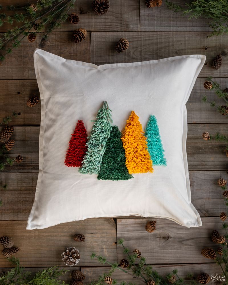 DIY Shag Tree Pillow - TheNavagePatch.com