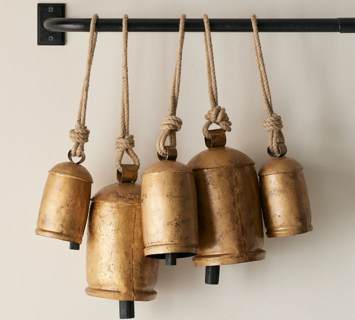 Vintage Brass Bell Collection Eleven Small Solid Brass Bells