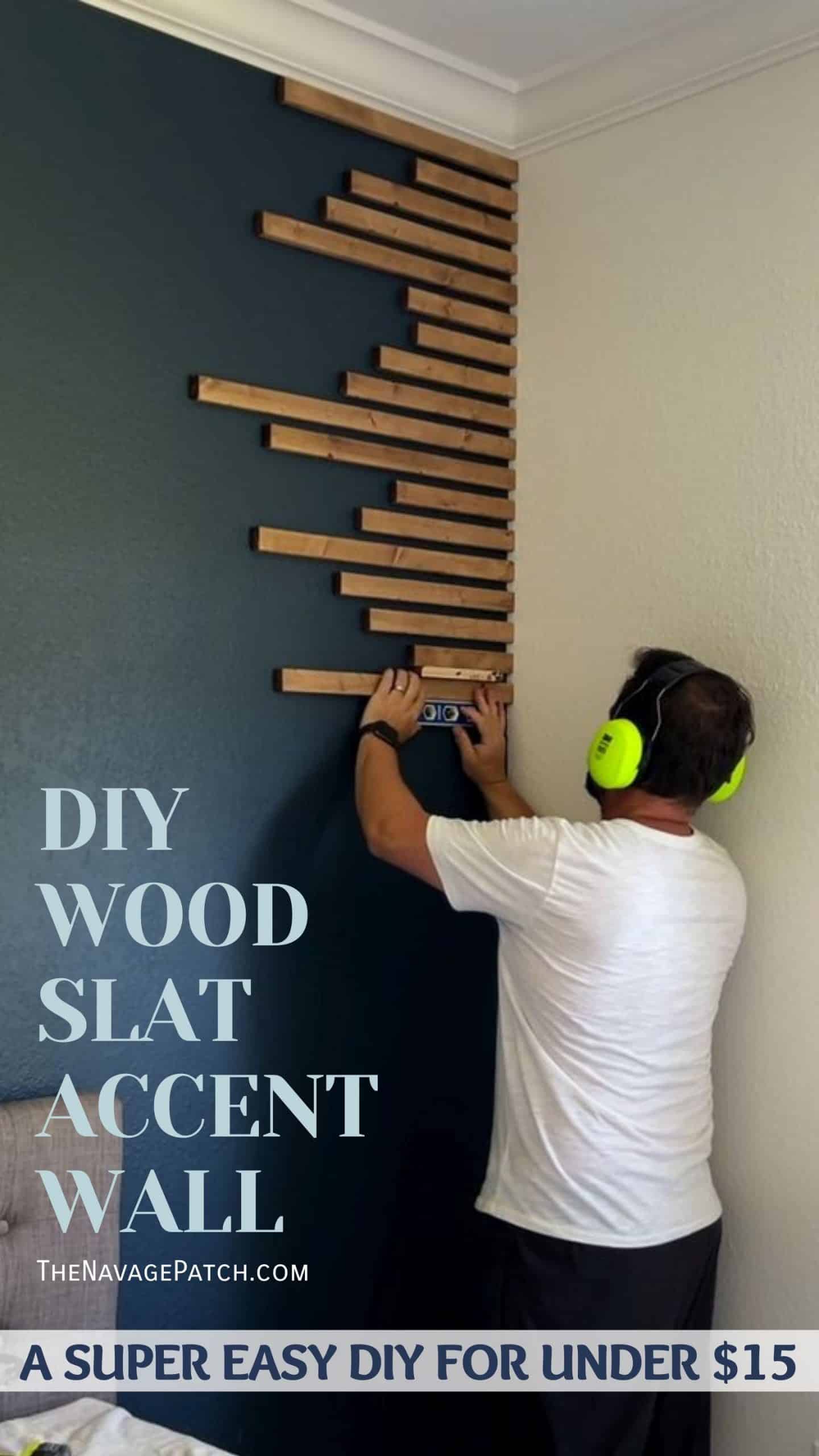 DIY Wood Slat Accent Wall - TheNavagePatch.com