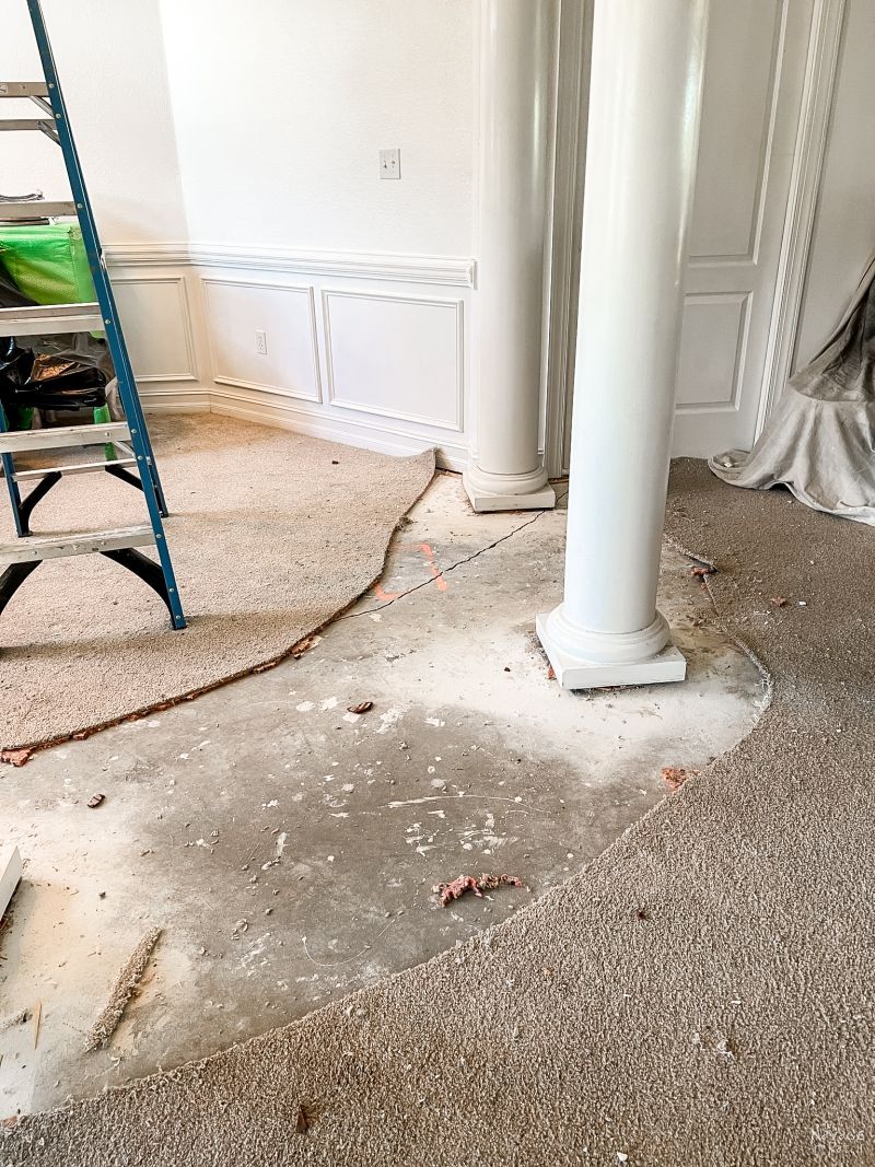 carpet removed in dining room