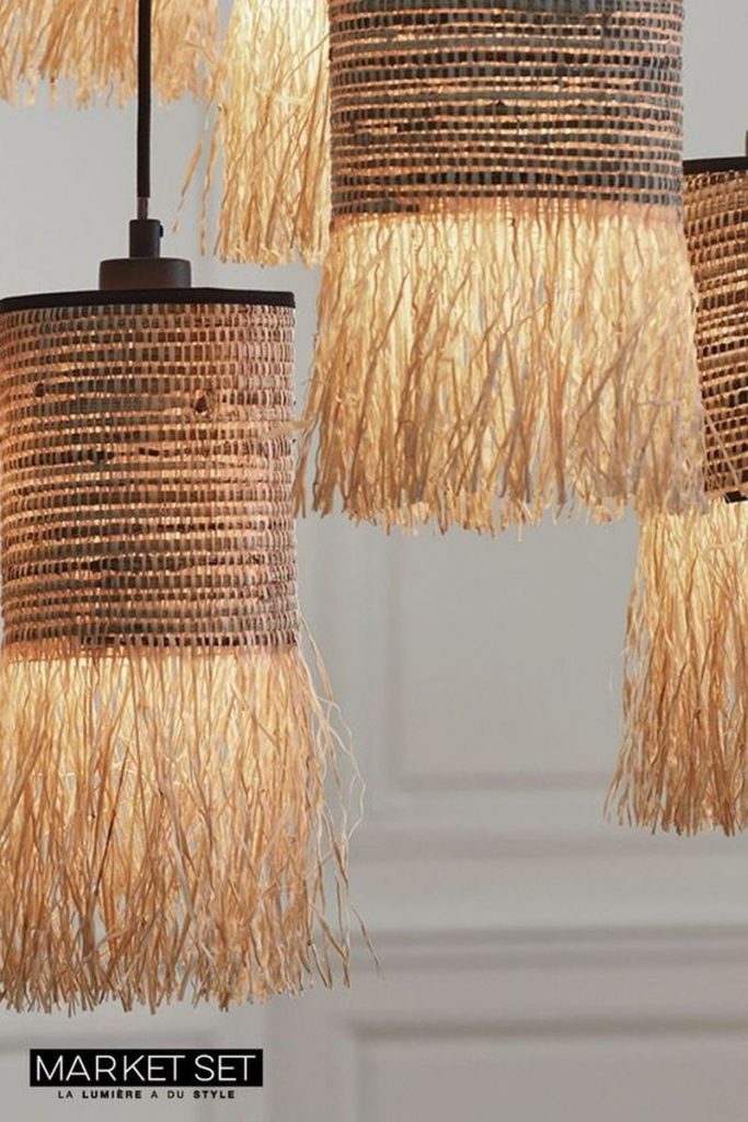 raffia pendant lamp