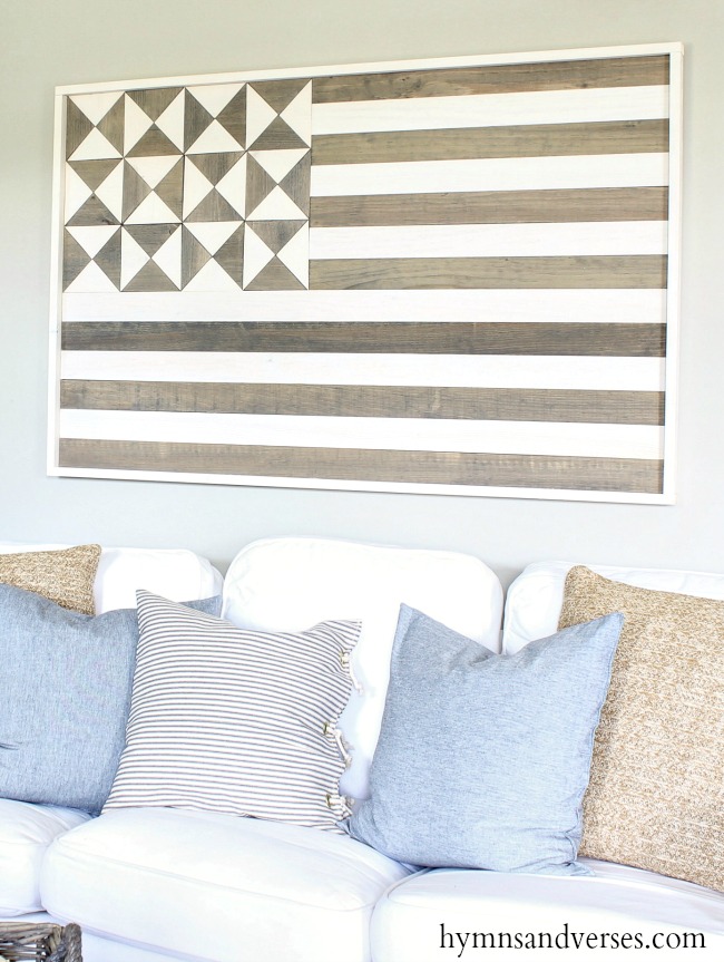 American Flag Wood Quilt Wall Art - Best DIY 4th of July Decorations - The NavagePatch.com