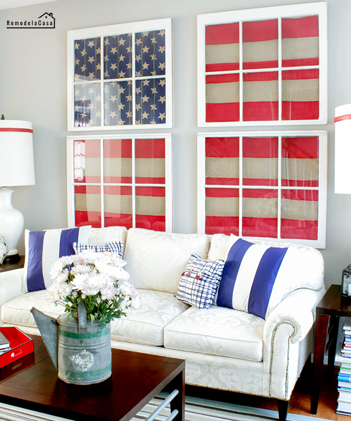 DIY Red White and Blue Wall Art - Best DIY 4th of July Decorations - The NavagePatch.com