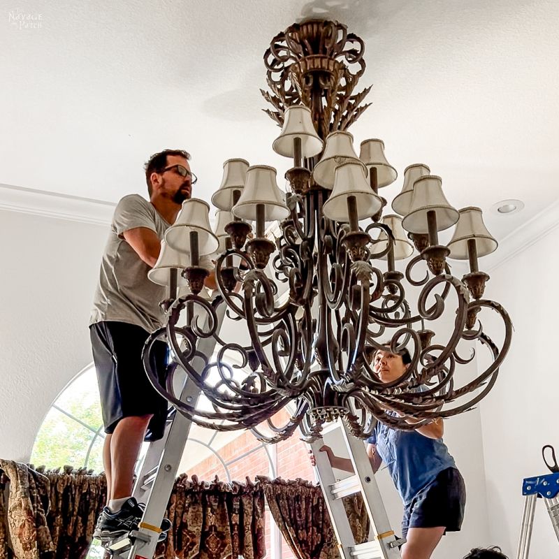 Chandelier Removal - TheNavagePatch.com