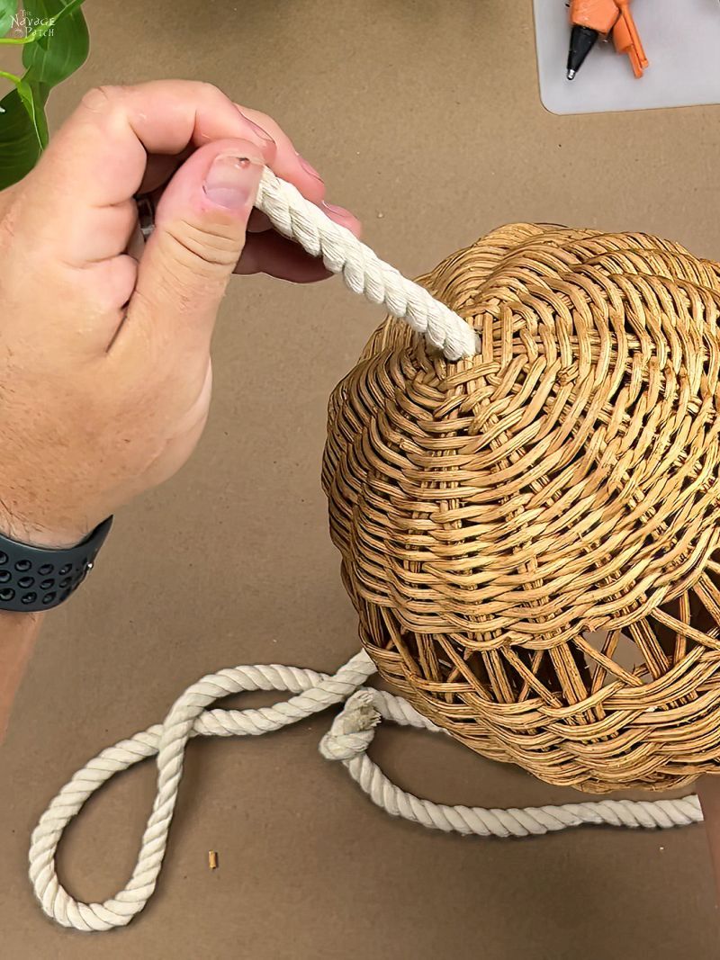 man making a diy pendant light