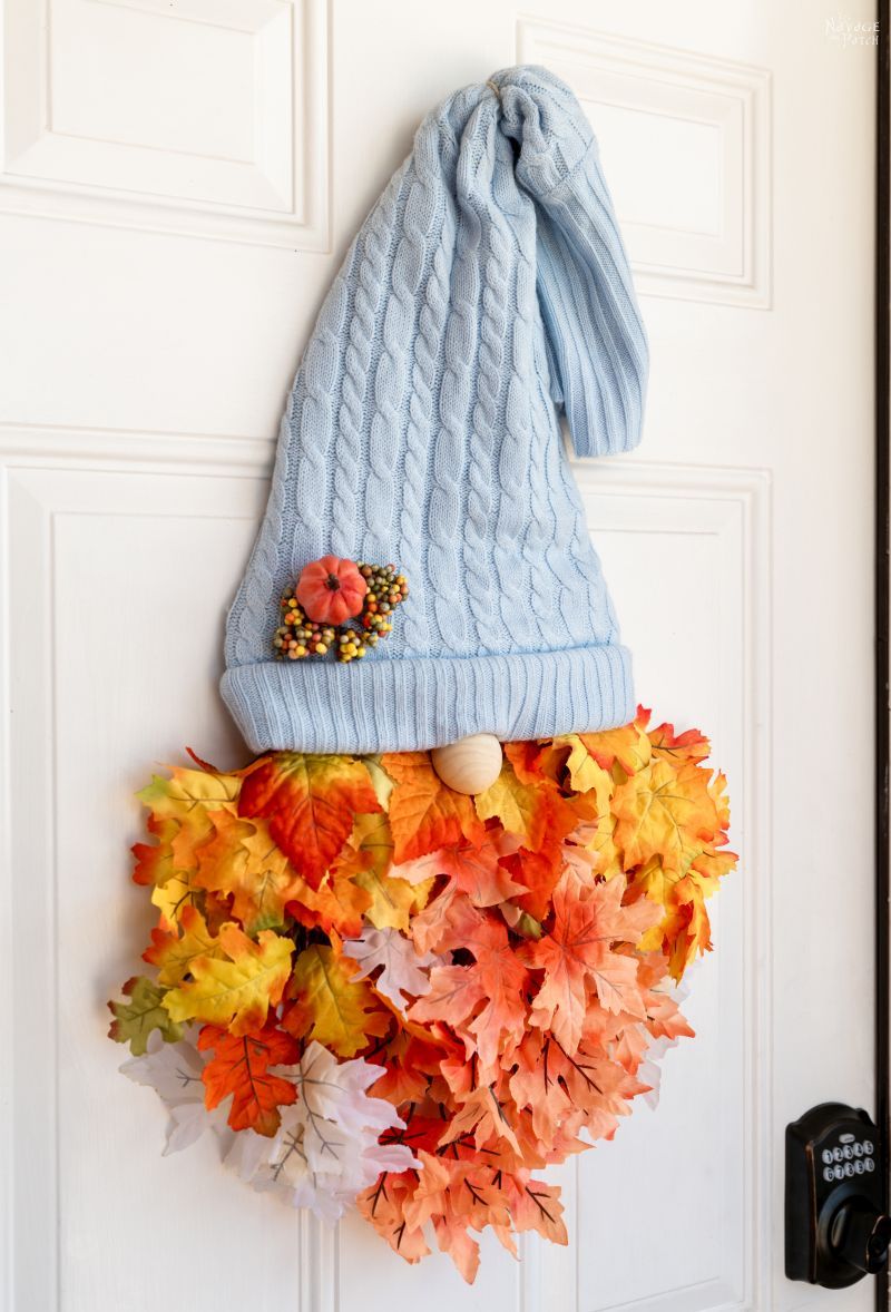 DIY Dollar Tree Fall Gnome Wreath - TheNavagePatch.com