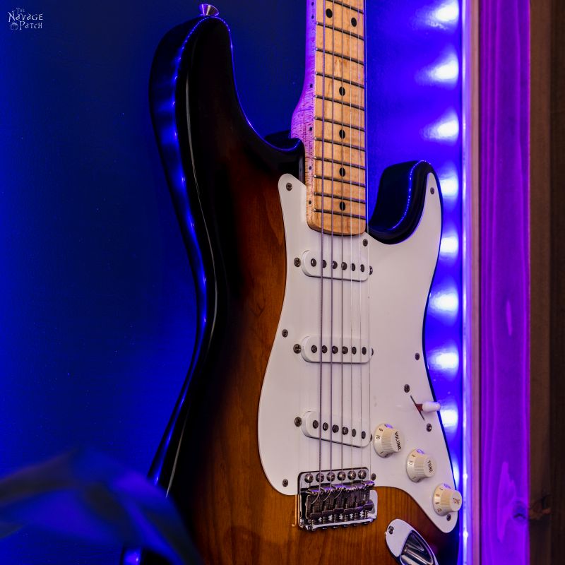 DIY Lighted Guitar Display Frame | Lighted guitar display case - TheNavagePatch.com