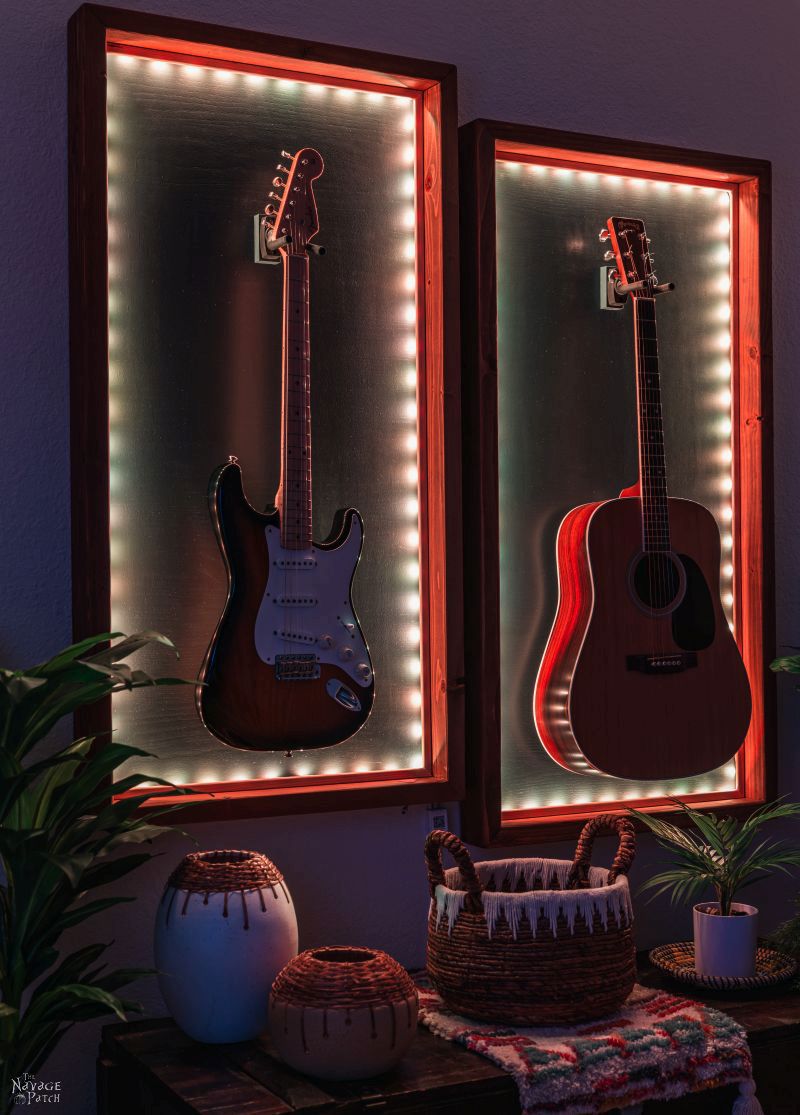 Guitar display on sale case with lights