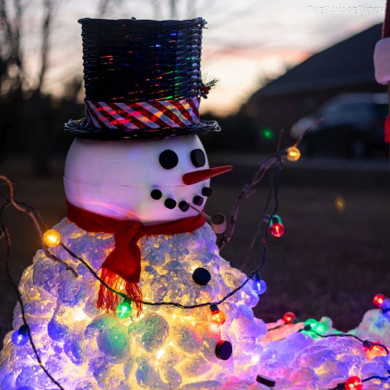 DIY Light-up Melting Snowman