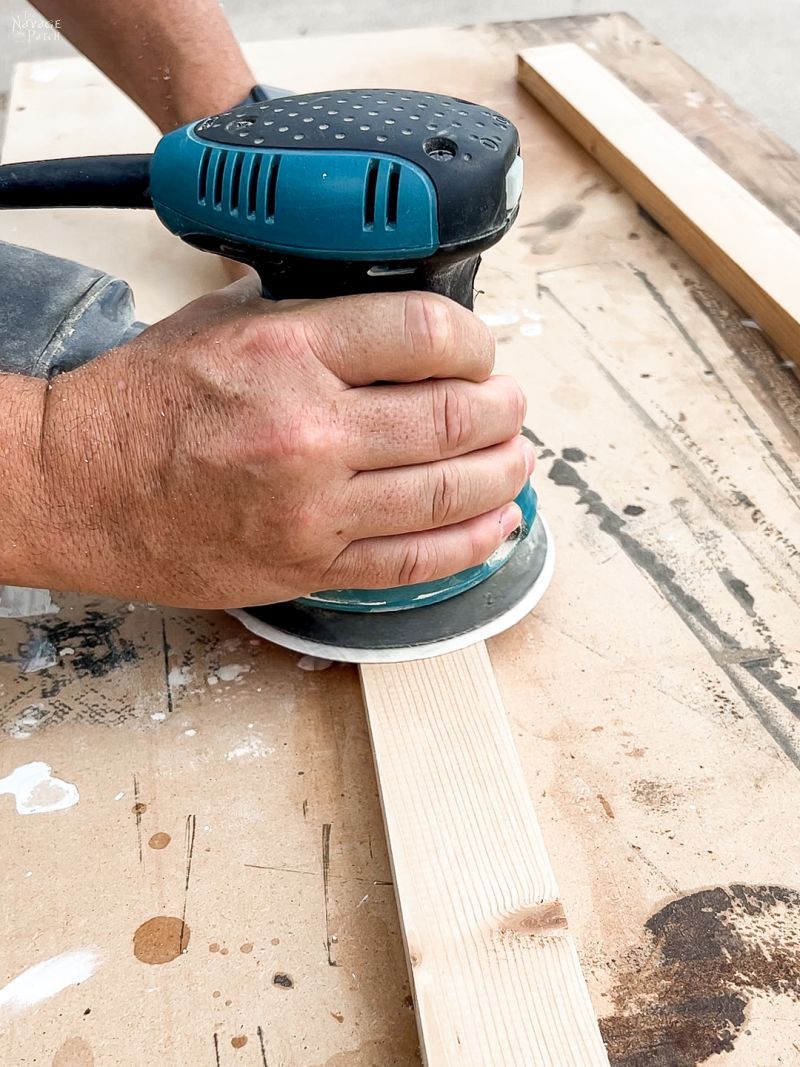 sanding pine slats