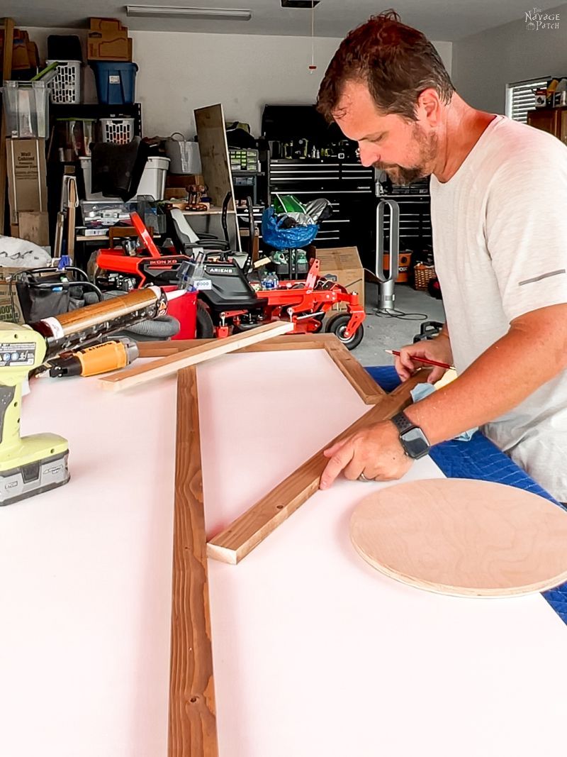 man making a modern sliding barn door