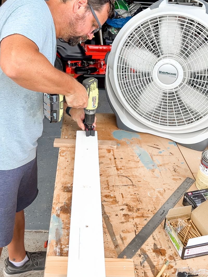 drilling holes in a board