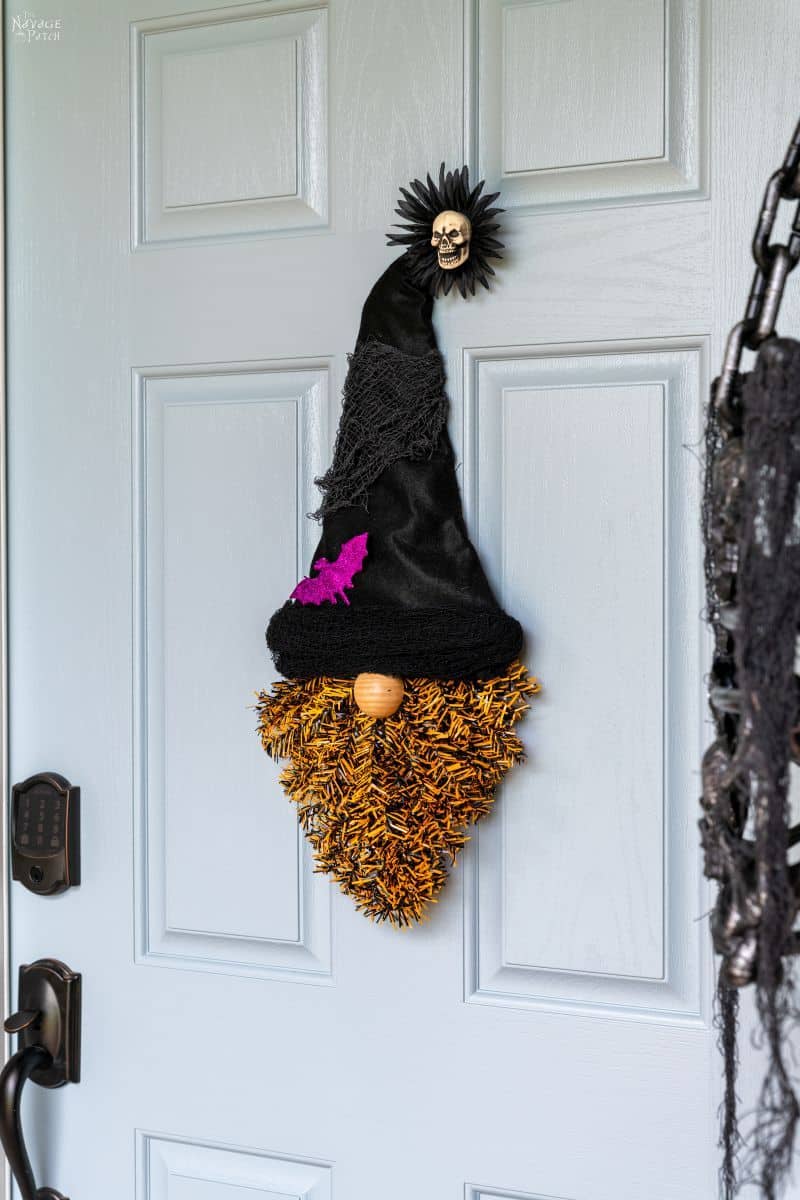 DIY Dollar Tree Halloween Gnome Wreath - TheNavagePatch.com