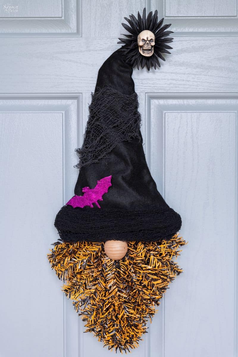 DIY Dollar Tree Halloween Gnome Wreath - TheNavagePatch.com