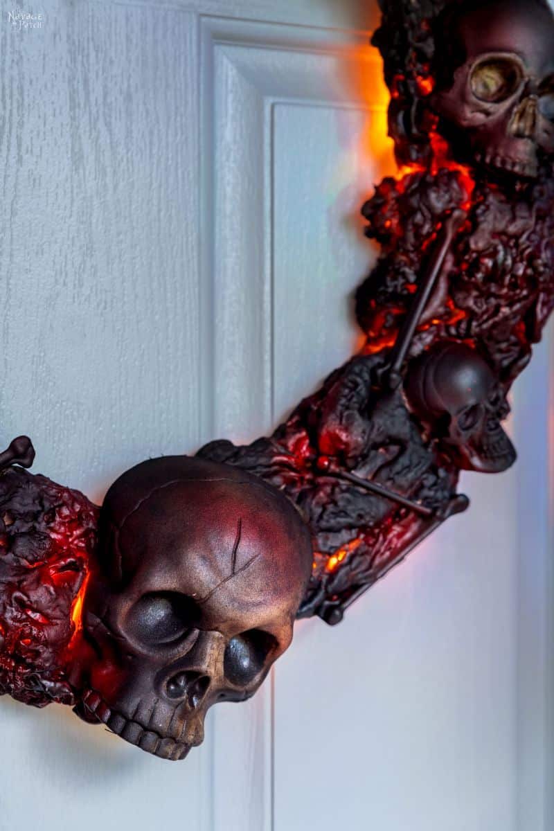 DIY Halloween Fire Wreath - TheNavagePatch.com