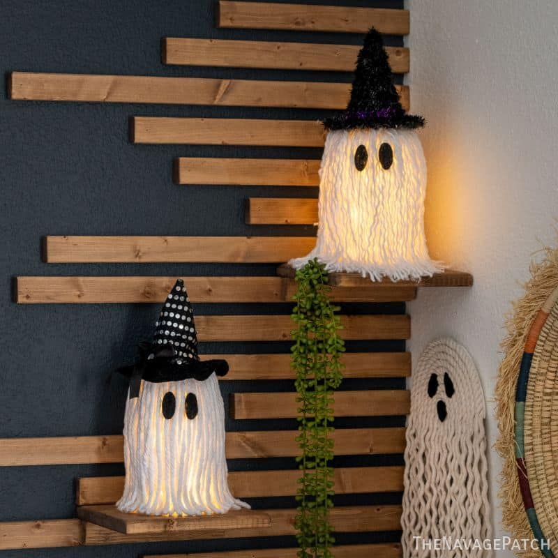 DIY Dollar Tree Light-Up Mop Ghosts - TheNavagePatch.com