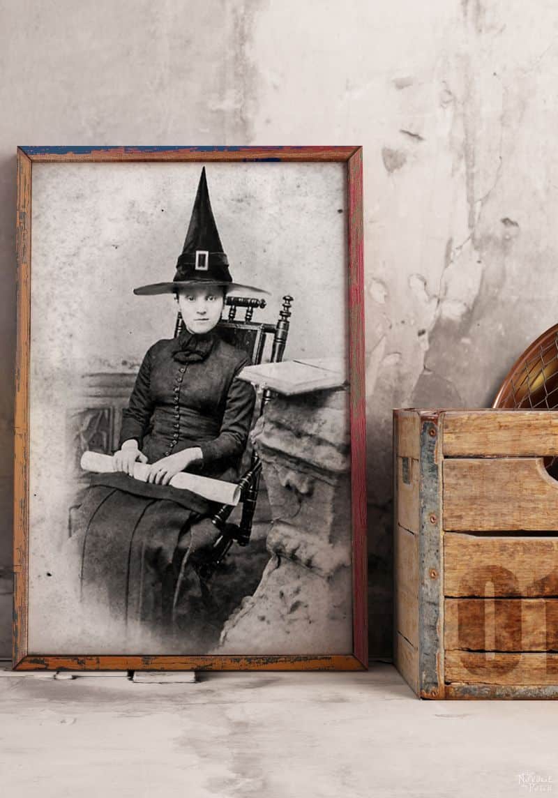 Free Vintage Witch Printables | DIY Halloween wall decor by TheNavagePatch.com