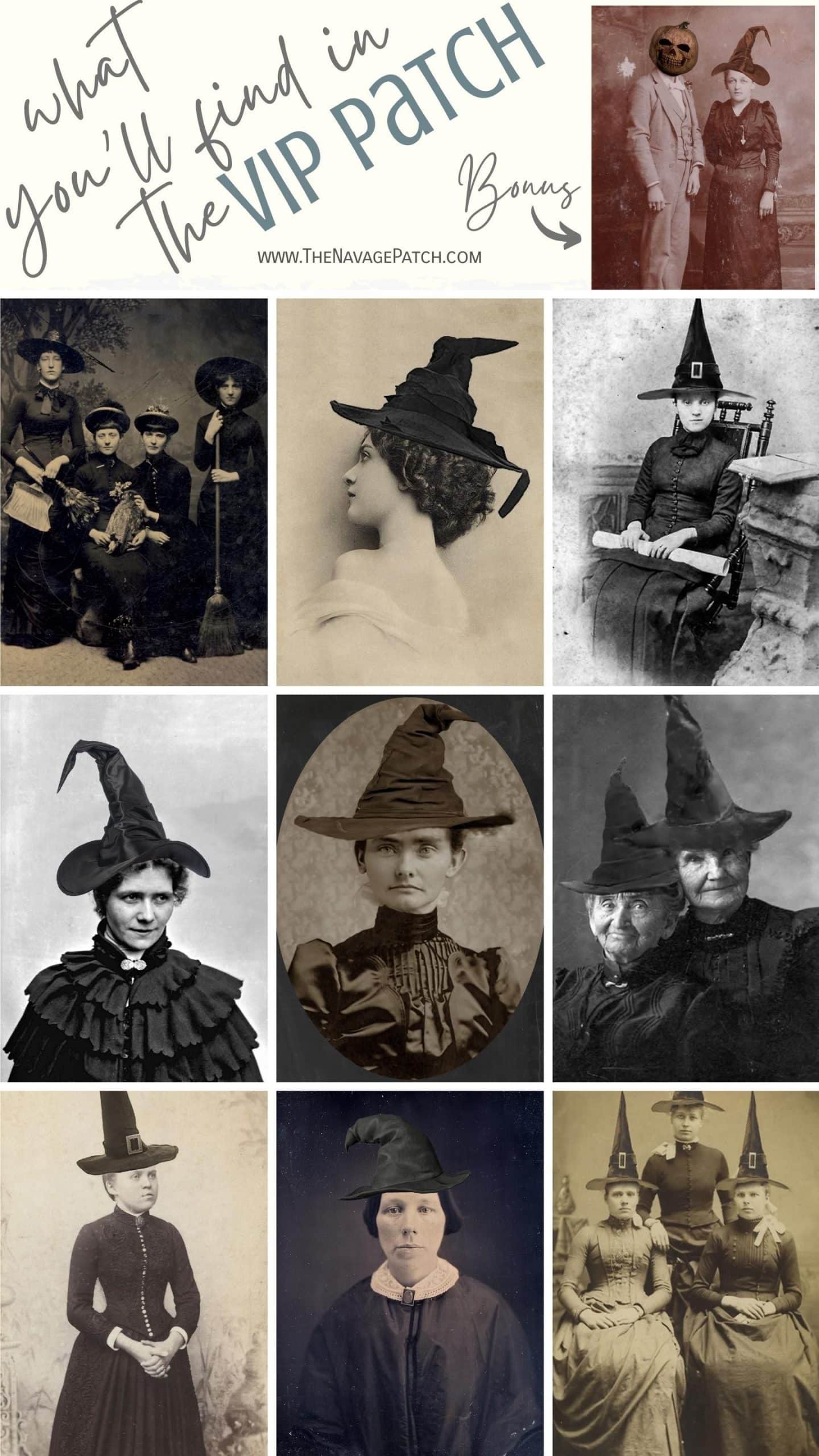 Free Vintage Witch Printables | DIY Halloween wall decor by TheNavagePatch.com