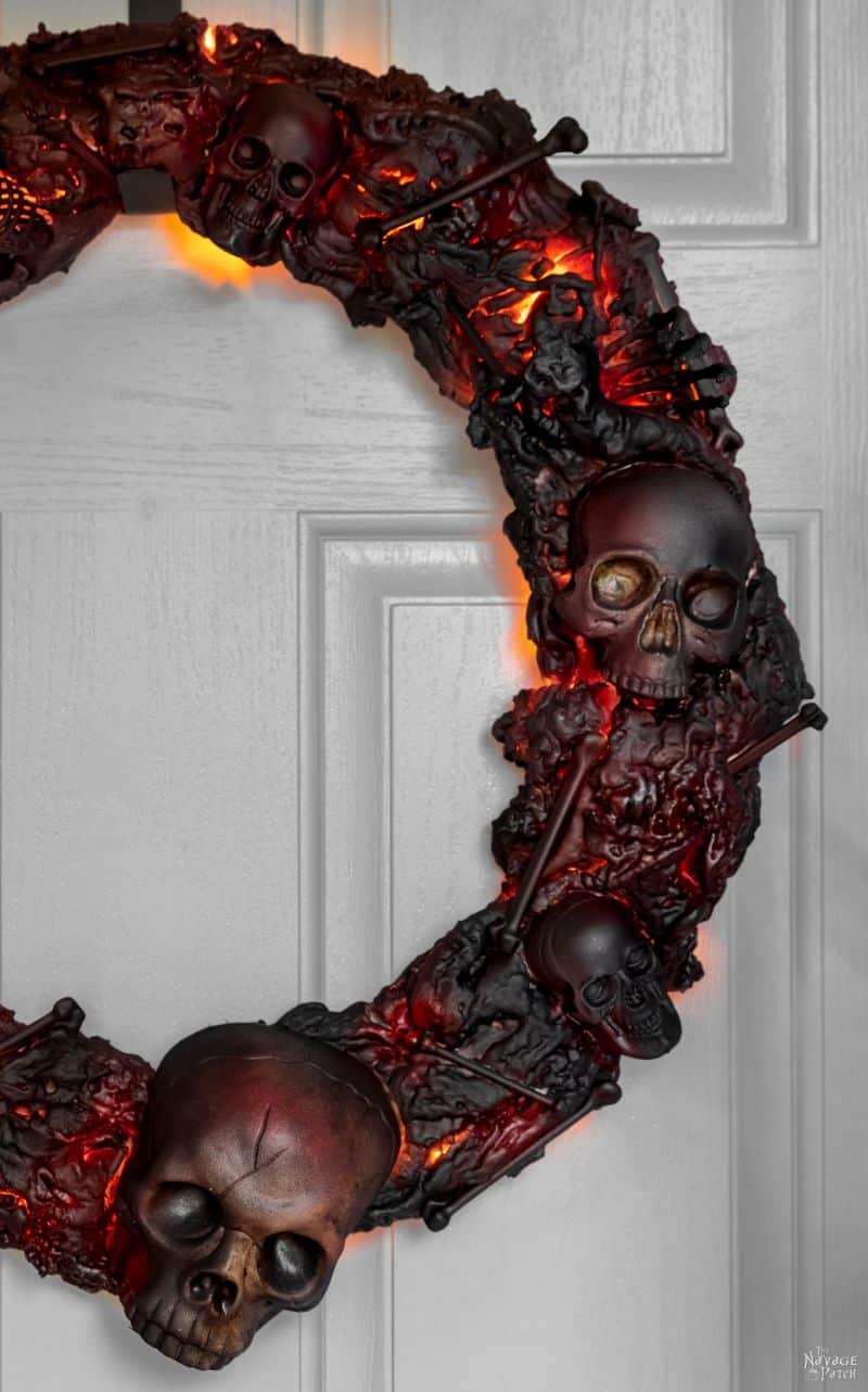 DIY Halloween Fire Wreath - TheNavagePatch.com