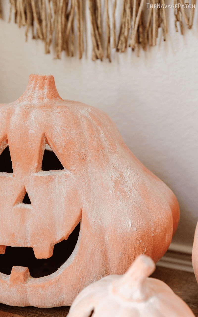 DIY Terracotta Pumpkins (Pottery Barn Dupe) | How to make viral terracotta pumpkins - TheNavagePatch.com