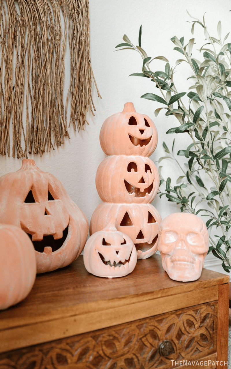 DIY Terracotta Pumpkins (Pottery Barn Dupe) | How to make viral terracotta pumpkins - TheNavagePatch.com