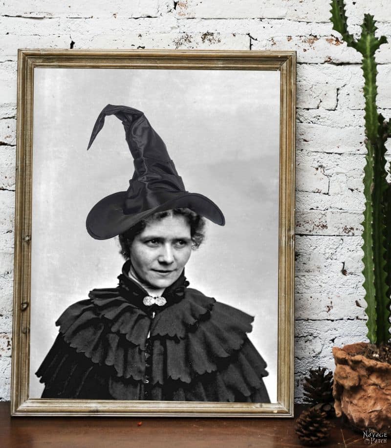 Free Vintage Witch Printables | DIY Halloween wall decor by TheNavagePatch.com