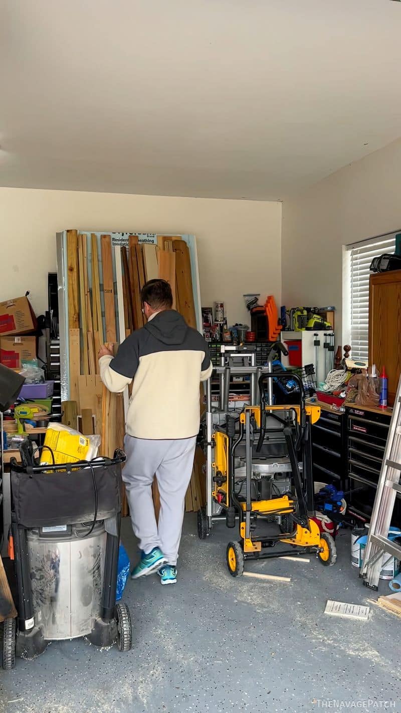 man cleaning out a garage