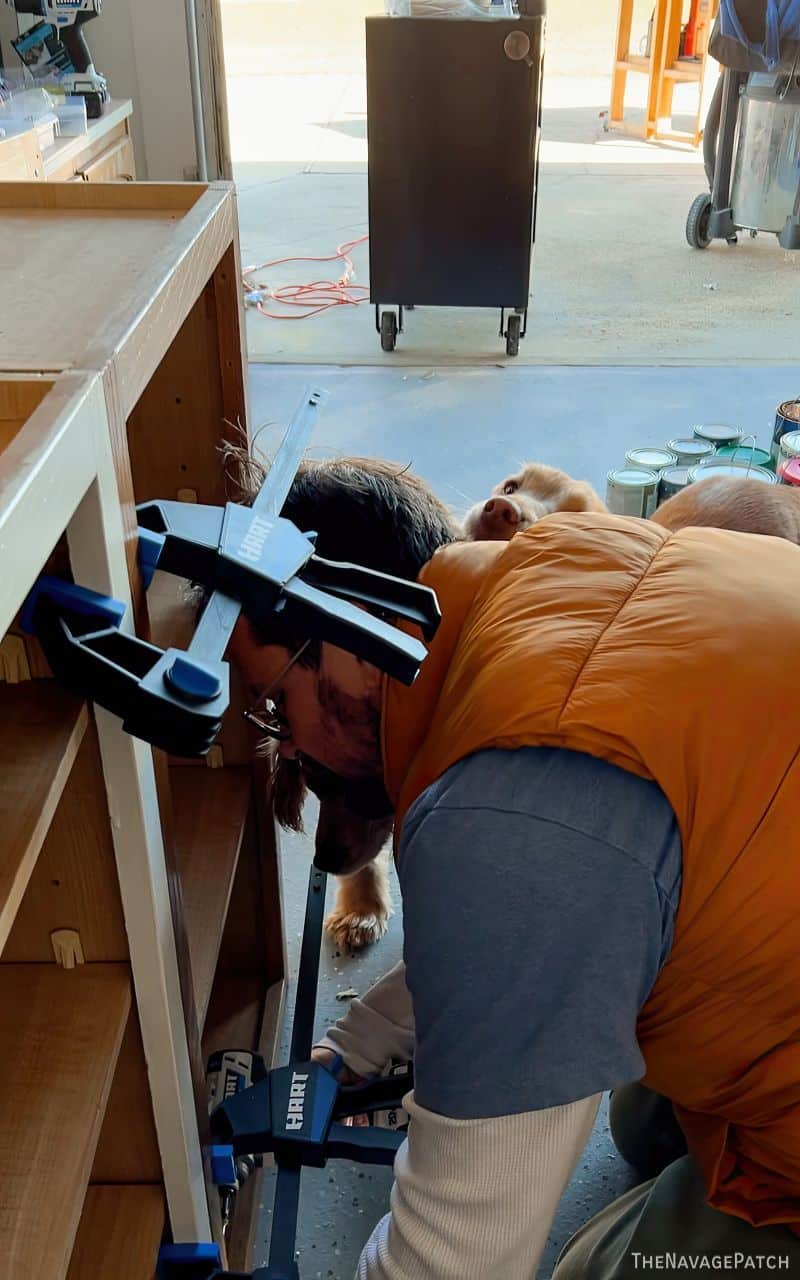 screwing cabinets together