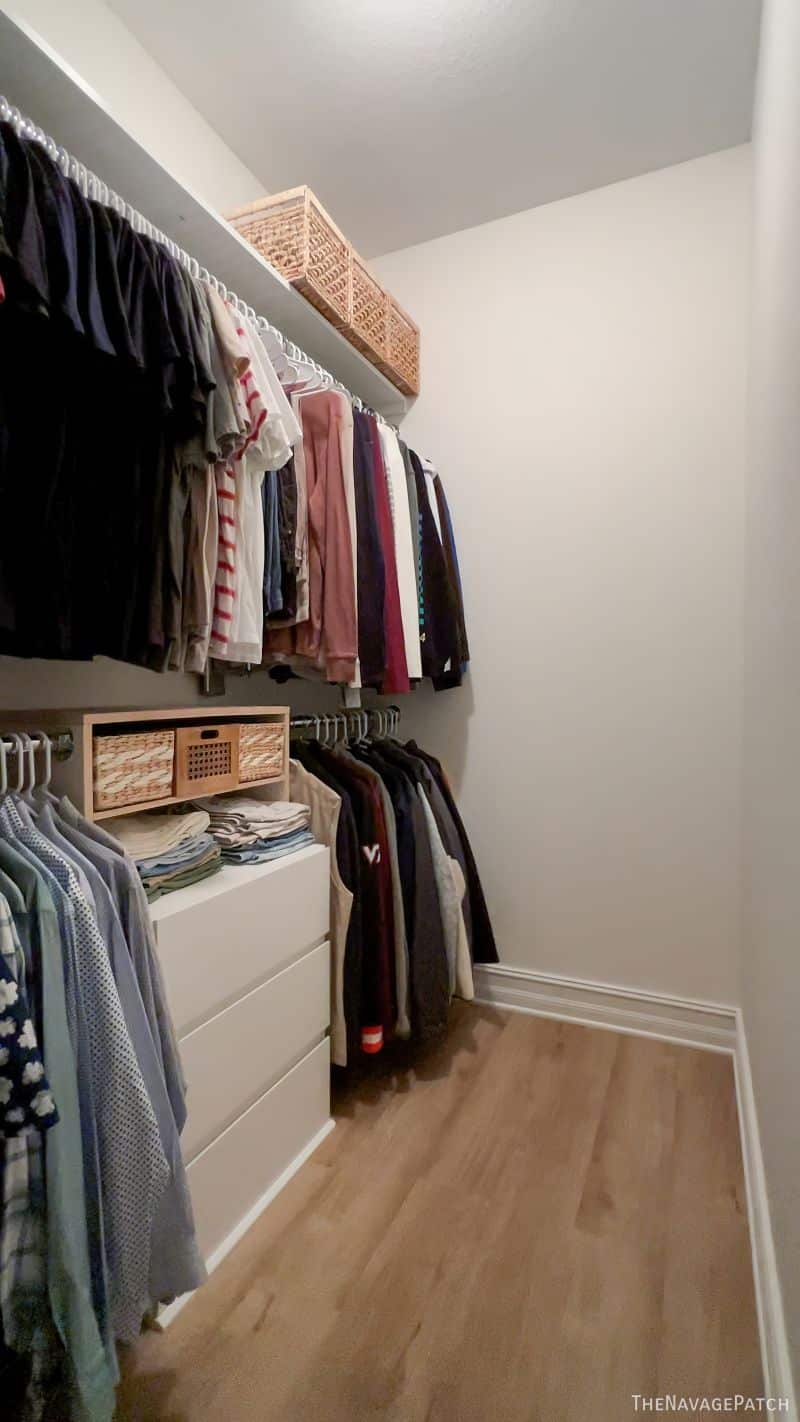 small walk-in closet makeover