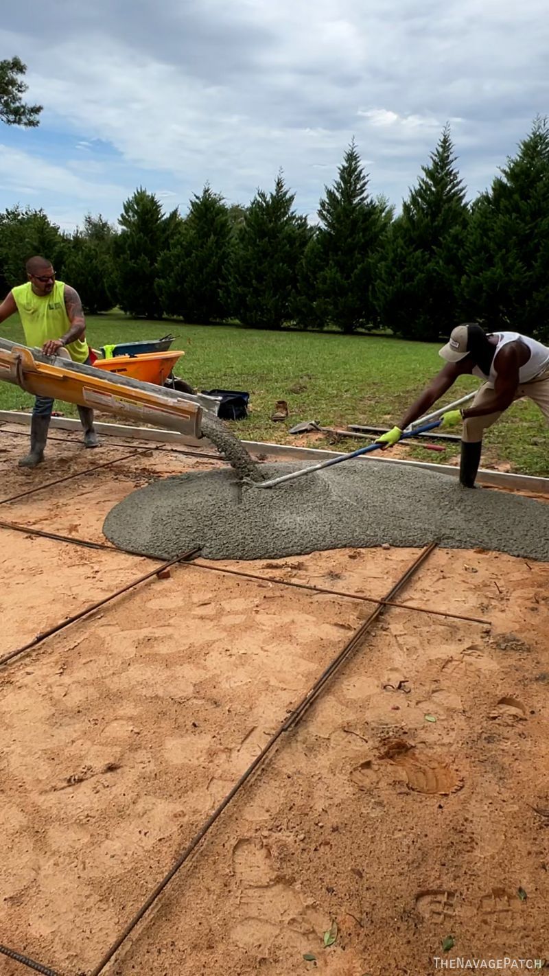 concrete pour for a new patio