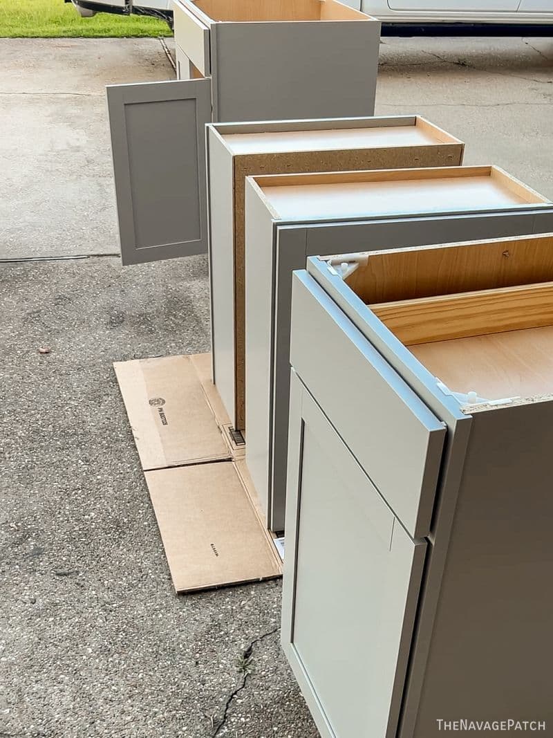 cabinets on a driveway