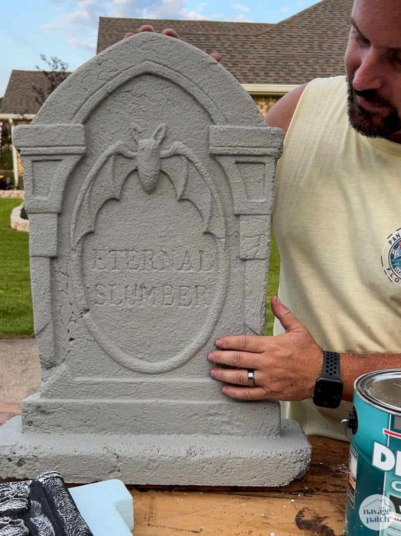 drylok on a diy headstone