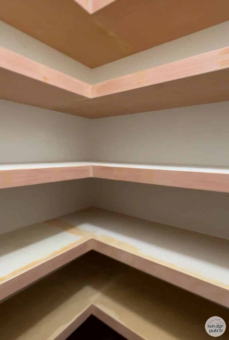 unpainted closet shelves