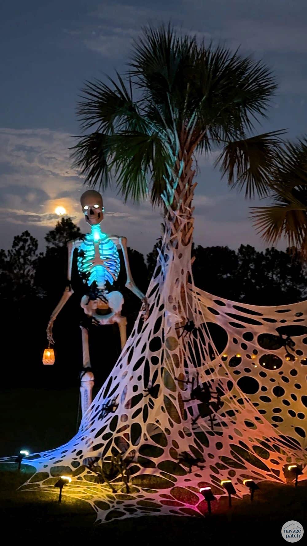 Easy DIY Outdoor Big Impact Halloween Spider Webs by TheNavagePatch.com